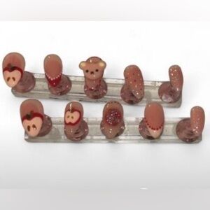 Cute Bear and Apple Nail Art Set